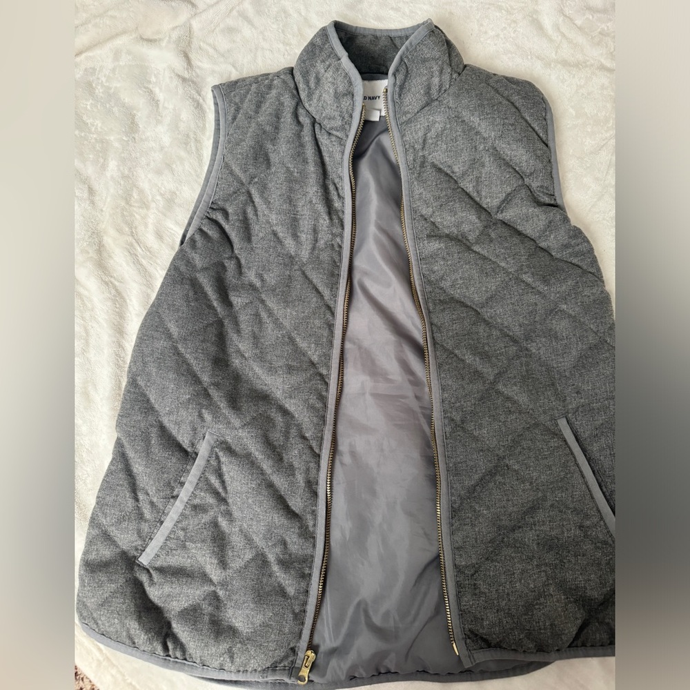 Gray quilted vest